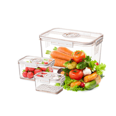 Poubelles libres de Bpa M Size Clear Stackable pour le légume de cuisine de réfrigérateur